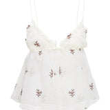 Cinnamon Embroidered Top Cream
