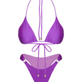 Kennedie Shine High Cut Ring Bikini Bottoms Purple